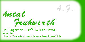 antal fruhwirth business card